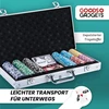 GOODS+GADGETS pokerio rinkinys su aliuminio lagaminu, 300 žetonų, kortos, kauliukai, sidabrinis