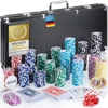 GOODS+GADGETS pokerio rinkinys su aliuminio lagaminu, 500 žetonų, kortos ir priedai, juodas