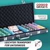 GOODS+GADGETS pokerio rinkinys su aliuminio lagaminu, 500 žetonų, kortos ir priedai, juodas