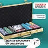 GOODS+GADGETS profesionalus pokerio žetonų rinkinys su aliuminio lagaminu, 300 žetonų, auksinis