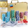 GOODS+GADGETS profesionalus pokerio žetonų rinkinys su aliuminio lagaminu, 300 žetonų, auksinis