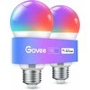 Govee išmaniosios WiFi/Bluetooth LED lemputės E27, 9 W, RGB, 800 lm, 2 vnt., H6008