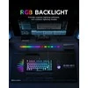 GravaStar Mercury K1 Lite belaidė 75% RGB mechaninė klaviatūra, juoda permatoma