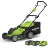 Greenworks akumuliatorinė vejapjovė 41 cm su 2 × 40 V 2 Ah akumuliatoriais G40LM41K2XF