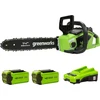 Greenworks akumuliatorinis grandininis pjūklas 35 cm, 40 V, 2 x 2 Ah, 2005707UC