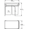 Grohe atliekų rūšiavimo sistema, 2 x 15 l talpa, pilka, polikarbonatas