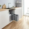 Grohe atliekų rūšiavimo sistema, 2 x 15 l talpa, pilka, polikarbonatas