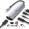 Guermok USB-C 5-in-1 adapteris, 100W PD, 4K@60Hz vaizdas, USB/USB-C, AR akiniams ir monitoriams