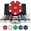 HEITOK pokerio rinkinys aliuminio dėkle, 300 kompozitinių žetonų su nominalais, Texas Holdem, XY-6311