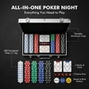 HEITOK pokerio rinkinys aliuminio dėkle, 300 kompozitinių žetonų su nominalais, Texas Holdem, XY-6311