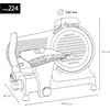 H.Koenig mėsos pjaustyklė su 220 mm itališku peiliu, reguliuojamas storis 0–12 mm, MSX224