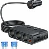 Hoembpn automobilinis 12/24 V šakotuvas 3x lizdai + 4x USB PD QC3.0, 127 W