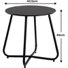 HollyHOME apvalus metalinis lauko pagalbinis staliukas, juodas, 40 × 45 cm, EURST-BK