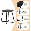HollyHOME apvalus metalinis lauko pagalbinis staliukas, juodas, 40 × 45 cm, EURST-BK