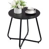 HollyHOME apvalus metalinis lauko pagalbinis staliukas, juodas, 40 × 45 cm, EURST-BK