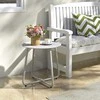 HollyHOME apvalus metalinis lauko staliukas, pilkas, 45 × 40 cm, didžiausia apkrova 23 kg