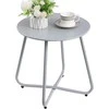 HollyHOME apvalus metalinis lauko staliukas, pilkas, 45 × 40 cm, didžiausia apkrova 23 kg
