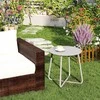 HollyHOME apvalus metalinis lauko staliukas, pilkas, 45 × 40 cm, didžiausia apkrova 23 kg