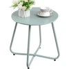 HollyHOME metalinis apvalus lauko staliukas, 45 cm aukščio, 40 cm skersmens, turkio spalvos