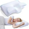 HOMCA ergonominė kaklo pagalvė iš atminties putų, 60 × 40 cm, nuimamas užvalkalas, balta, PL02