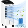 Kondicionierius HOMCOM mobilus oro vėsintuvas 3in1 su drėkinimo, vėsinimo ir ventiliatoriaus funkcijomis, 65 W, nuotolinio valdymo pultas, 3,5 l talpa, 824-063V90CW