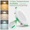 HOMEOW įleidžiamas LED šviestuvas 7 W, 600 lm, IP44, plonas, baltos šviesos pasirinkimas, 9,8 × 9,8 cm