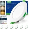 HOMEOW įleidžiamas LED šviestuvas 7 W, 600 lm, IP44, plonas, baltos šviesos pasirinkimas, 9,8 × 9,8 cm