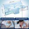 Honfay ortopedinė ergonominė pagalvė iš atminties putų, drugelio formos, 60 × 42 × 14/12 cm, mėlyna