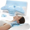 Honfay ortopedinė ergonominė pagalvė iš atminties putų, drugelio formos, 60 × 42 × 14/12 cm, mėlyna