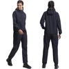 HOTSUIT moteriškas saunos kostiumas su užtrauktuku, poliesterinis, juodas, XL, H2214032-BLK2-XL
