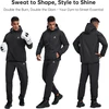 HOTSUIT vyriškas sauna treniruočių kostiumas su užtrauktuku, juodas, 4XL H1214024-BLK-4XL