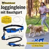 Hundefreund laisvų rankų šunų pavadėlis su juosmens diržu, elastingas 120–180 cm