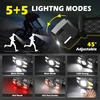 Hyted žibintuvėlis ant galvos, LED, 2000 lm, įkraunamas, 10 režimų, IPX5, ZL-009, 2 vnt.