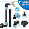 IBC vandens talpos kranas 3/4 colio S60x6, žąsies kaklo formos, žalvaris ir PE, adapteris