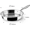 IBILI trijų sluoksnių nerūdijančio plieno keptuvė be dangos, 28 cm, Triply Natural 652928