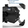 iMESTOU belaidis ir USB motociklo telefono laikiklis su Qi greitu įkrovimu 15W, montavimas ant vairo/lango, modelis M11A