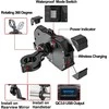 iMESTOU belaidis ir USB motociklo telefono laikiklis su Qi greitu įkrovimu 15W, montavimas ant vairo/lango, modelis M11A