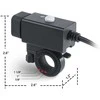 iMESTOU motociklinė USB įkrovimo stotelė, 2 x USB, 5 V 2.1 A, atspari vandeniui, su jungikliu, ck02