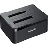 Inateck dviejų lizdų SATA HDD/SSD dokavimo stotelė USB 3.0 su autonominiu klonavimu SA02002-BK