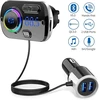 INF automobilinis Bluetooth FM siųstuvas Bluetooth 5.0 su 2 USB jungtimis, AUX ir LED
