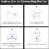 INF automobilinis Bluetooth FM siųstuvas Bluetooth 5.0 su 2 USB jungtimis, AUX ir LED