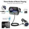 INF automobilinis Bluetooth FM siųstuvas Bluetooth 5.0 su 2 USB jungtimis, AUX ir LED