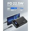 INIU 20000 mAh nešiojamas power bankas su 22.5 W PD3.0/QC4.0 greitu įkrovimu, USB-C, juodas
