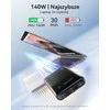 INIU 25000mAh 140W nešiojamas maitinimo bankas su 2x USB-C ir USB-A, juodas