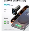 INIU automobilinis įkroviklis 90 W su 2 USB-C ir USB-A jungtimis, V201