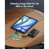 INIU išorinis akumuliatorius 10000 mAh 45 W su įmontuotu USB-C laidu, PD3.0, QC4.0, juodas