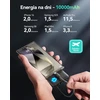 INIU išorinis akumuliatorius 10000 mAh 45 W su įmontuotu USB-C laidu, PD3.0, QC4.0, juodas