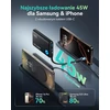 INIU išorinis akumuliatorius 10000 mAh 45 W su įmontuotu USB-C laidu, PD3.0, QC4.0, juodas