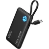 INIU išorinis akumuliatorius 10000 mAh 45 W su įmontuotu USB-C laidu, PD3.0, QC4.0, juodas