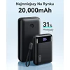 INIU išorinis akumuliatorius 20000 mAh, 22,5 W greitasis įkrovimas, 2 x USB-C, USB-A, juodas, P512
